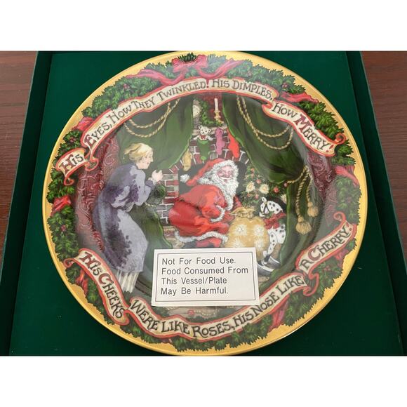 Fitz and Floyd "Night Before Christmas" Collector Plate 1994 in Box - Picture 2 of 6